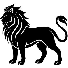 Obraz premium silhouette lion in tattoo style design the lion