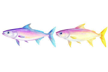 Fototapeta premium Two colorful fish, vibrant hues