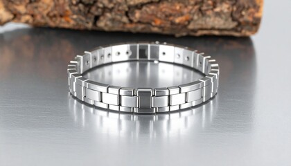 Stylish Stainless Steel Bracelet On Display