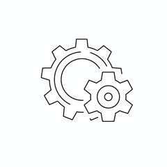 Gear Icon - Mechanical Engineering and System Process Symbol
