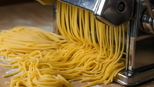 Pasta freshly made pasta machine