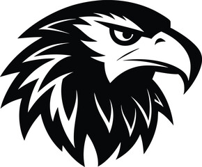 Eagle head vector illustration. Eagle head vector silhouette, Hawk head silhouette vector illustration
