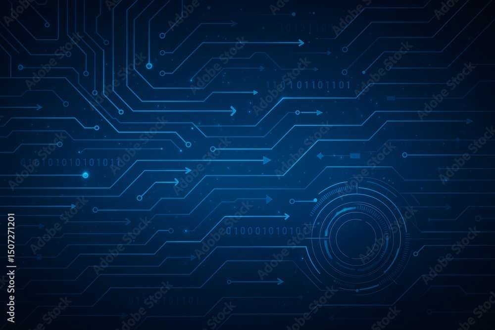 Poster digital circuit technology with data arrows