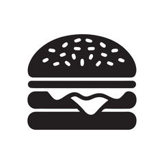 Stacked burger vector. Burger silhouette. Hamburger symbol