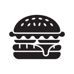 Stacked burger vector. Burger silhouette. Hamburger symbol