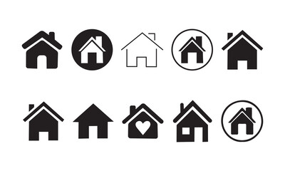 House icon set. Home vector illustration sign. Hotel symbol.
