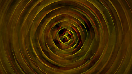 Abstract Concentric Circles in Shades of Gold Brown and Red with Geometric Patterns