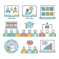  E-learning and Education Icon Set