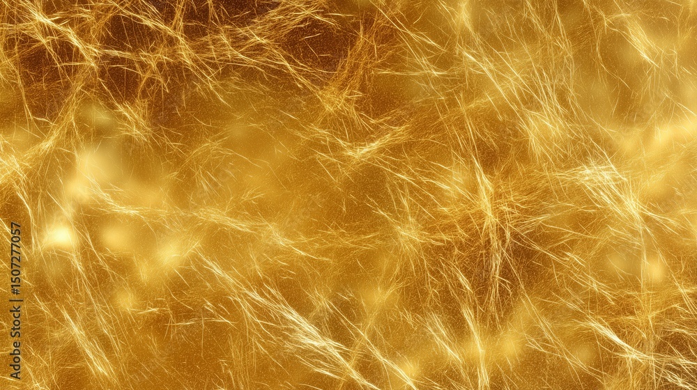 Aufkleber golden abstract texture with shimmering lines resembling strands of light in a warm glow