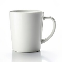 White Ceramic Mug on Reflective Surface