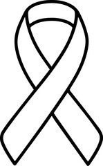 awareness ribbon outline vector illustration simple design, line art
