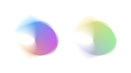 abstract colorful circle,  Colorful gradient swirl elements with modern soft motion blur effect in purple, blue, green tones, dynamic abstract design for UI decoration, tech graphics, app elements, an