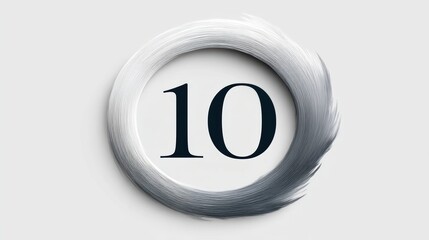 Anniversary logo 10th concept. Abstract brushstroke number 10 logo