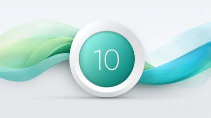 Anniversary logo 10th concept. A minimalist smart home device with a circular digital display