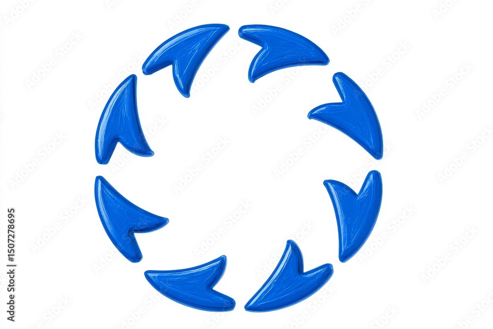 Aufkleber circular arrow flowchart - blue arrows forming a circular pattern, ideal for process diagrams, prese