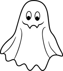 Halloween ghost outline vector line art