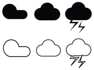 Weather and meteorology editable stroke outline icons set. Isolated weather icon on white background, collection of weather vector icons, black vector icon. Vector illustration.
