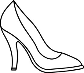 High heel vector illustration line art