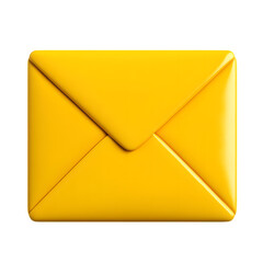 3d render of a yellow envelope isolated on transparent background