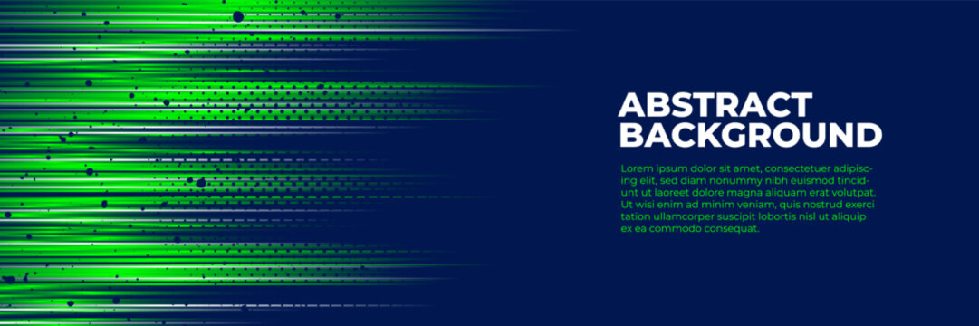 Abstract blue and green horizontal banner, sports background with dynamic shape and grunge texture