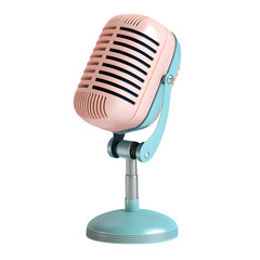 Retro style microphone isolated on transparent background