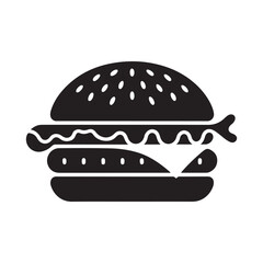 Bold burger icon. Clean burger design element vector