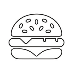 Bold burger icon. Clean burger design element vector