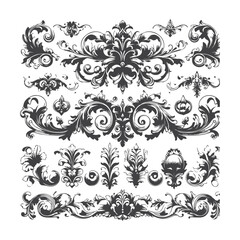 Ornaments Elements Icon Black And White Design