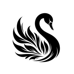 Fototapeta premium tribal black swan tattoo design, elegant feathered bird vector, associated with spirituality, protection, and divine guidance,