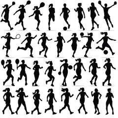 People in motion Active Lifestyle Vector Icon Set
