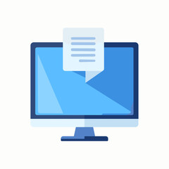 Modern computer displaying text message notification on screen  