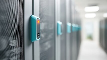 A close-up view of modern server racks showcasing advanced technology and efficient data storage solutions in a clean, organized environment.