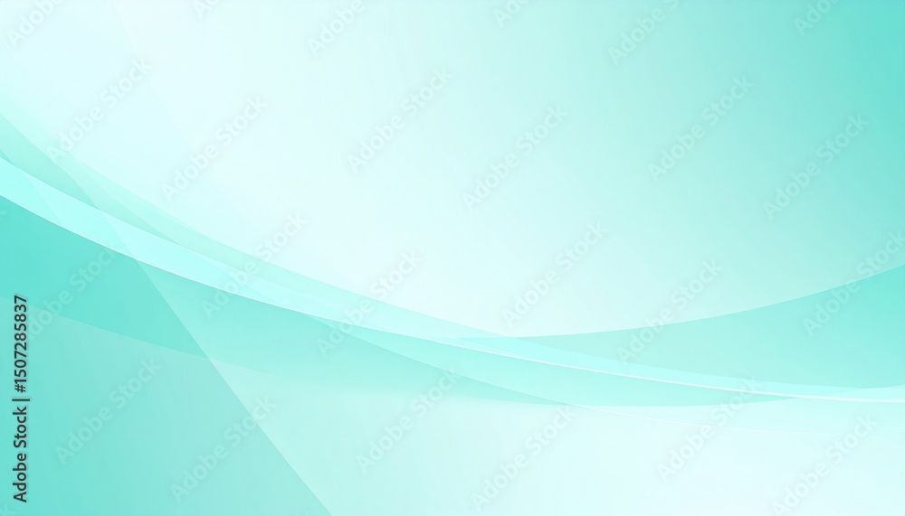 Poster dynamic aqua green abstract waves digital art modern design serene environment eye-level view visual