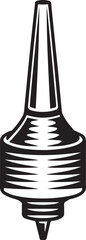 3D Print Nozzle Icon Silhouette Vector | Sharp Black Vector Art for Technical Illustration
