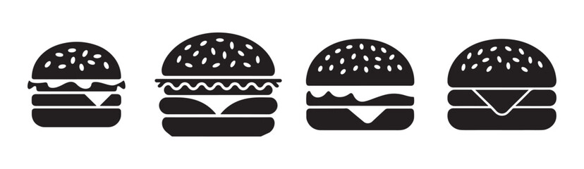 Black burger Graphic. Burger Symbol icon. Burger silhouette. Vector illustration eps 10