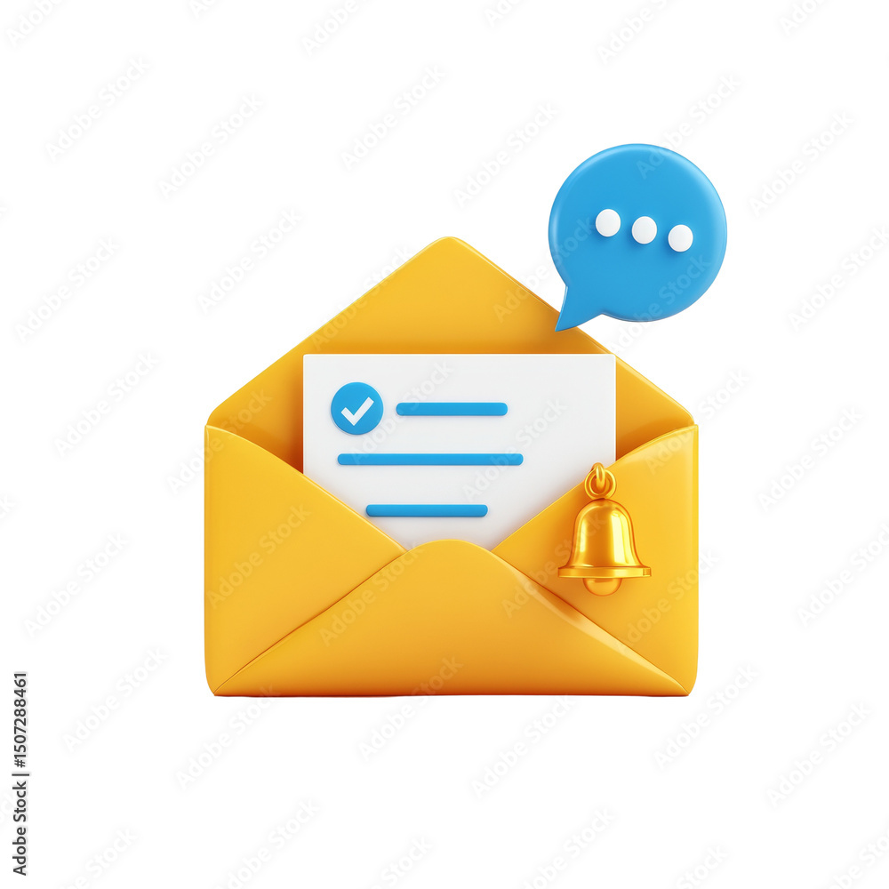 Poster alert notification design for new email message communication concept
