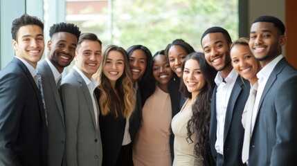 Diverse Group of Smiling Business Professionals
