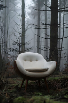 Foggy Forest in Surrealism Style