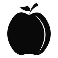 Black line sketch apple doodle drawing icon vector doodle illustration for kids and children book for learning fruits and alphabet isolated on transparent bakground