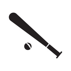 baseball bat icon vector blck and white.