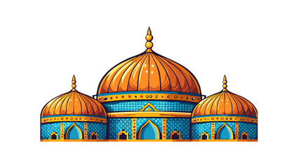 Obraz premium Tranquil Mosque Scene Vector Artwork