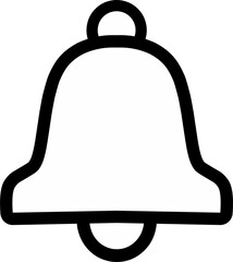 Bell icon simple symbol. Outline style design.