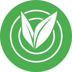 Vegan stamp for packaging. Eco Nature green icon product label or logo. Vegetarian organic food label icon with leaf. Organic food stamp. illustration