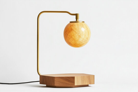 table lamp with adjustable arm isolated on white background