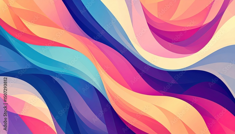 Poster dynamic color waves abstract design digital artwork vibrant environment close-up view visual creativ