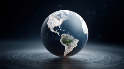 Fototapeta premium A stunning visual of Earth showcasing its natural beauty, emphasizing the interconnectedness of ecosystems and the importance of environmental conservation for future generations.