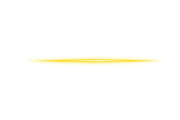 Glowing Gold Laser Beam with Gold Neon Flash and Futuristic Light Effects on Transparent Background Background