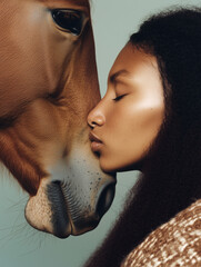 Emotional Bond Between Girl and Horse