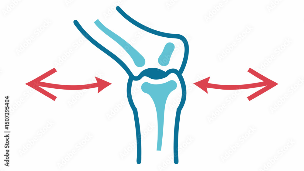 Poster joint structure a simple outline of a knee joint with arrows indicating the areas where collagen con