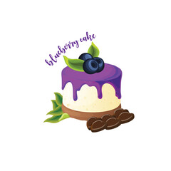 Cake with choсolate cream and fruit: blueberry and raspberry